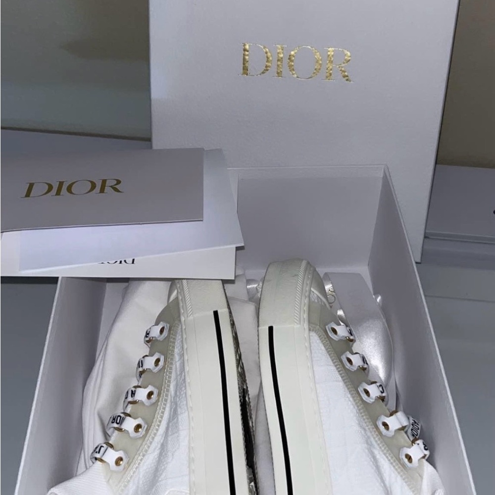 Dior White Canvas Sneakers